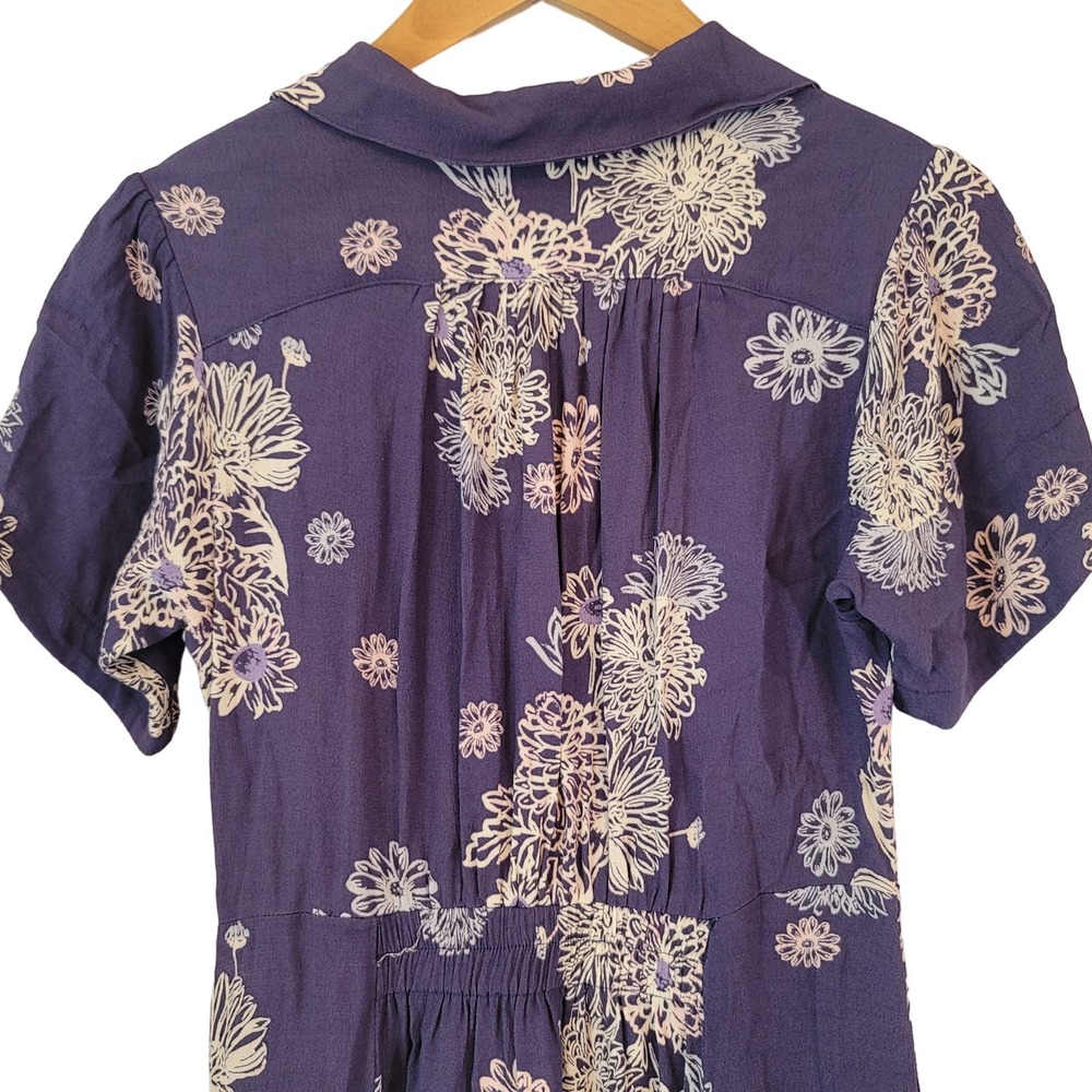 Free People Blue Hawaiian Floral Print Dress- Size Small - Picture 5 of 9